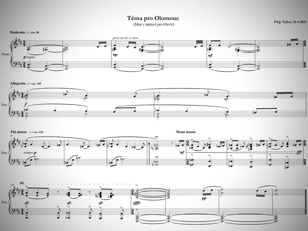 Filip Krejčí z pedagogické fakulty složil pro Olomouc znělku Žurnál